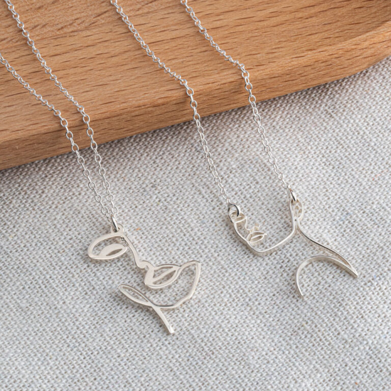 Line Art Strong Woman Necklace