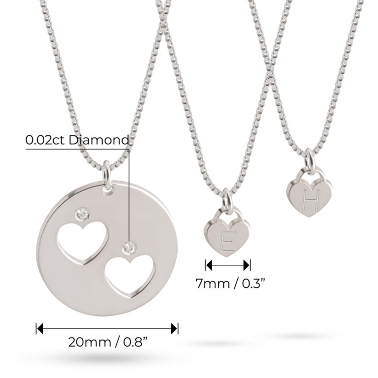 Mother Daughter Diamond Necklace Set