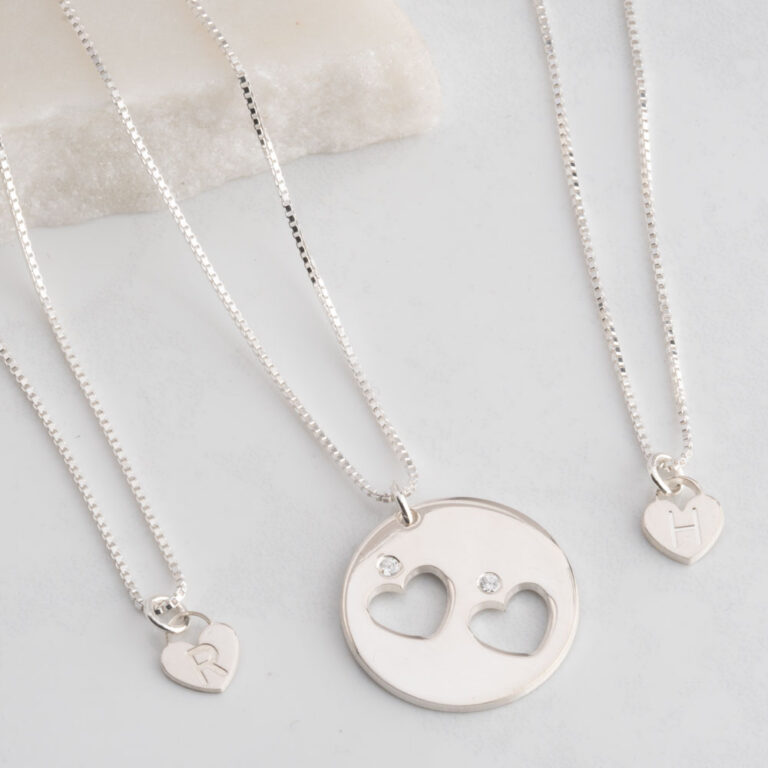 Mother Daughter Diamond Necklace Set
