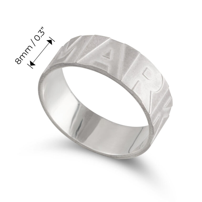 Block Letters Custom Name Ring For Men