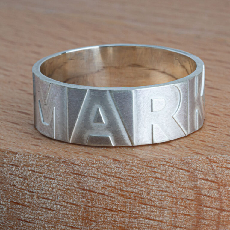 Block Letters Custom Name Ring For Men
