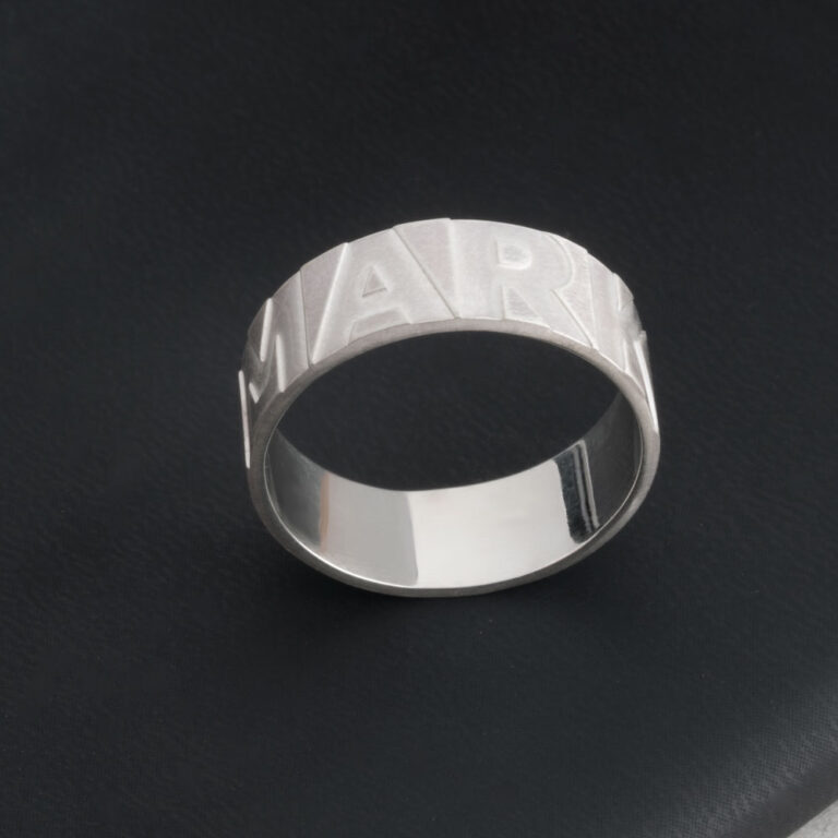 Block Letters Custom Name Ring For Men