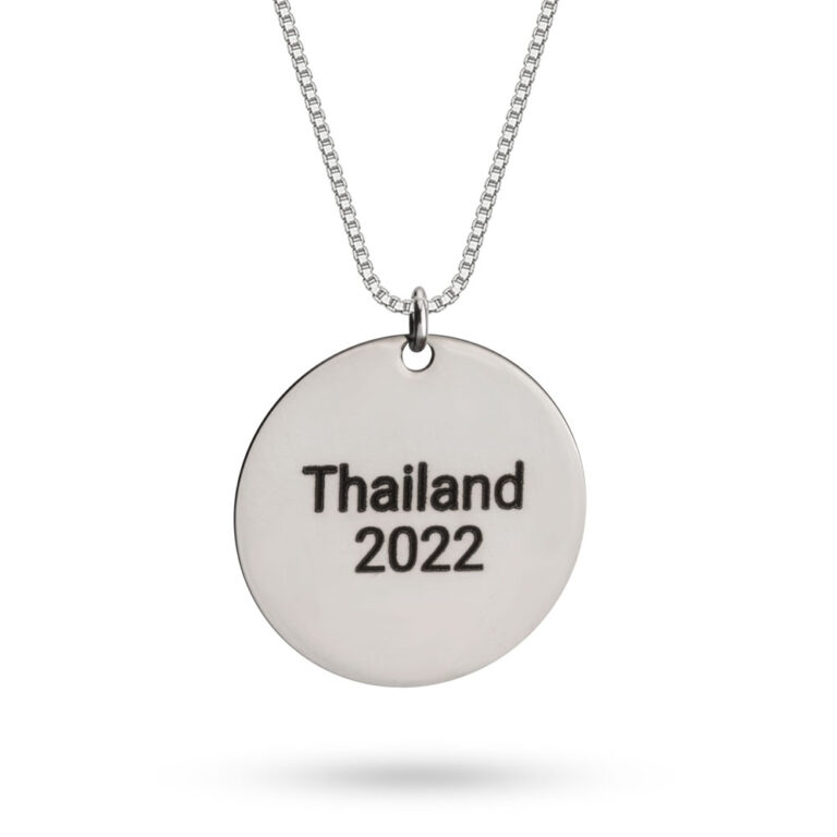 Back And Front Engraved Vacation Necklace