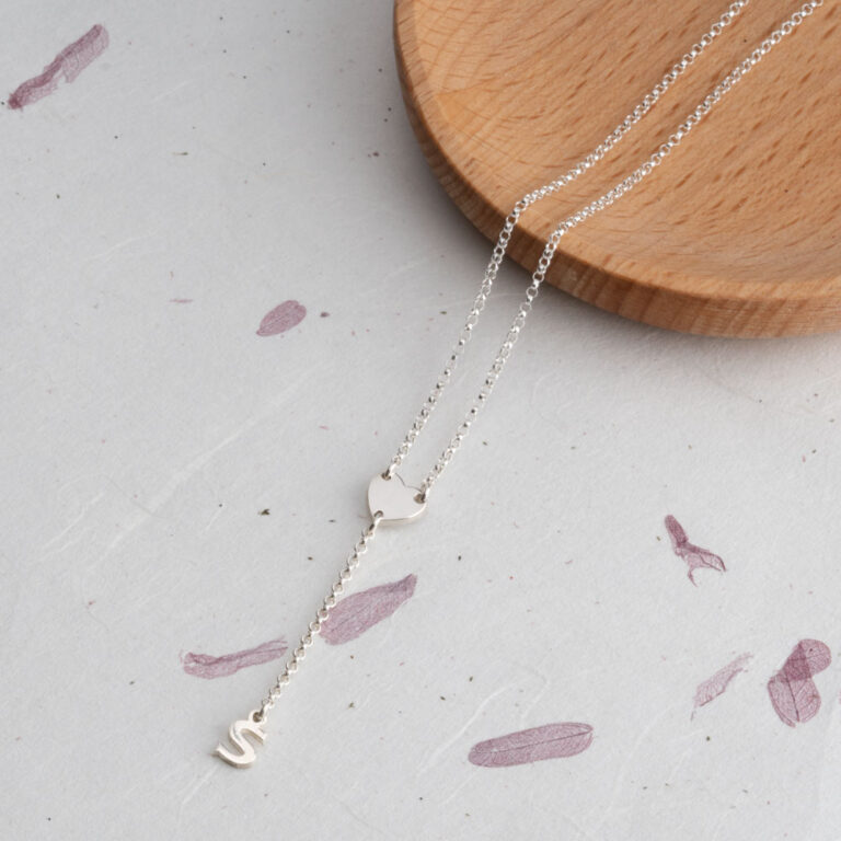 Initial Necklace with Heart