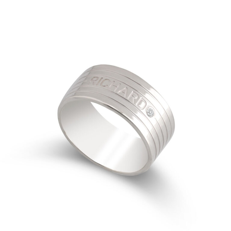 Name Ring with Diamond