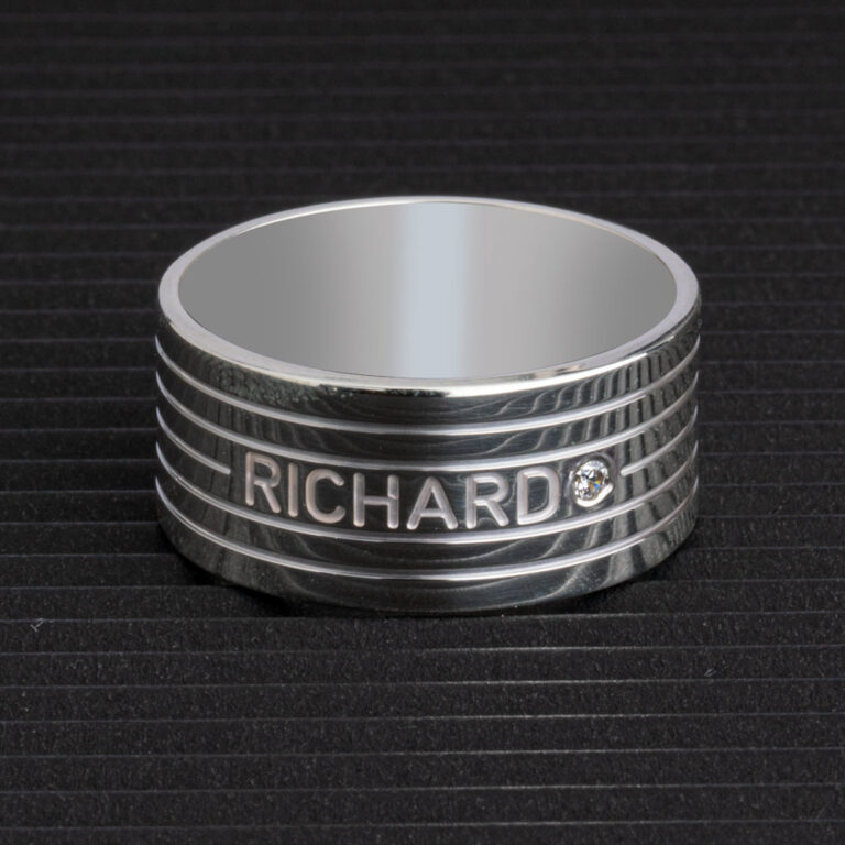 Name Ring with Diamond
