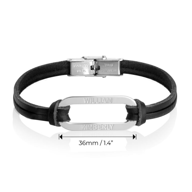 Men's Personalized Leather Bracelet