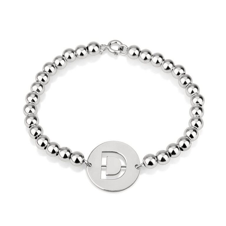 Cut Out Initial Bead Bracelet