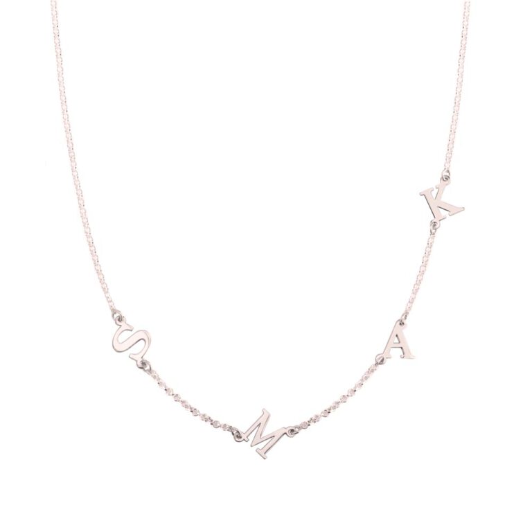 Sideways Initial Letter Necklace
