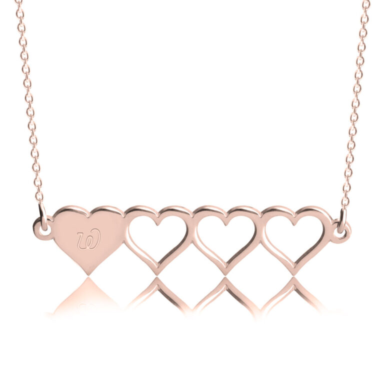 Initial Hearts Friendship Necklace Set