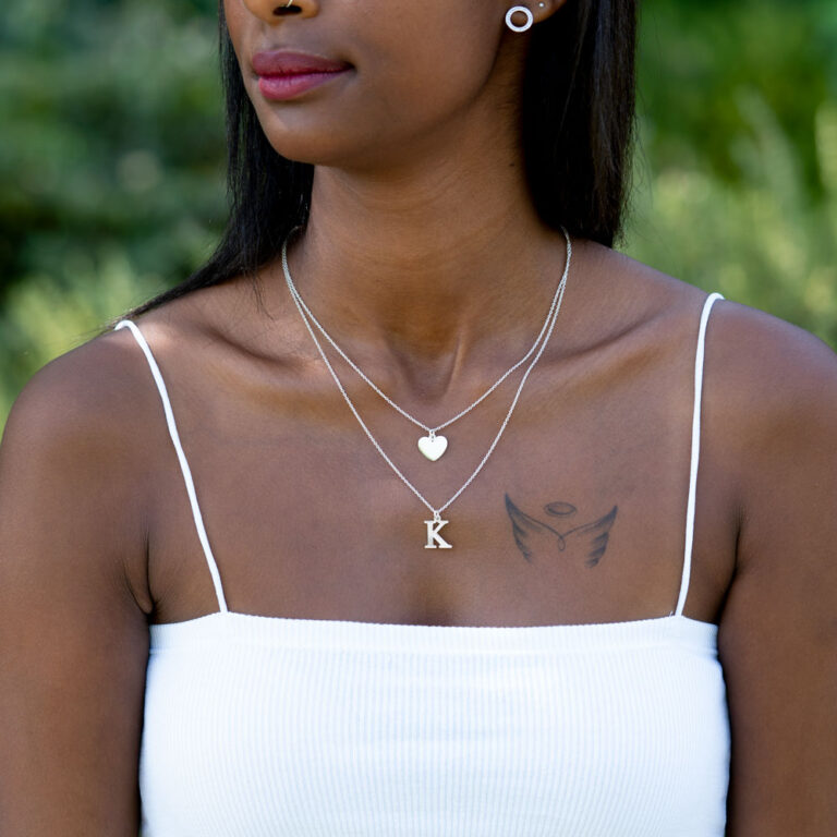 Heart Initial Layered Necklace