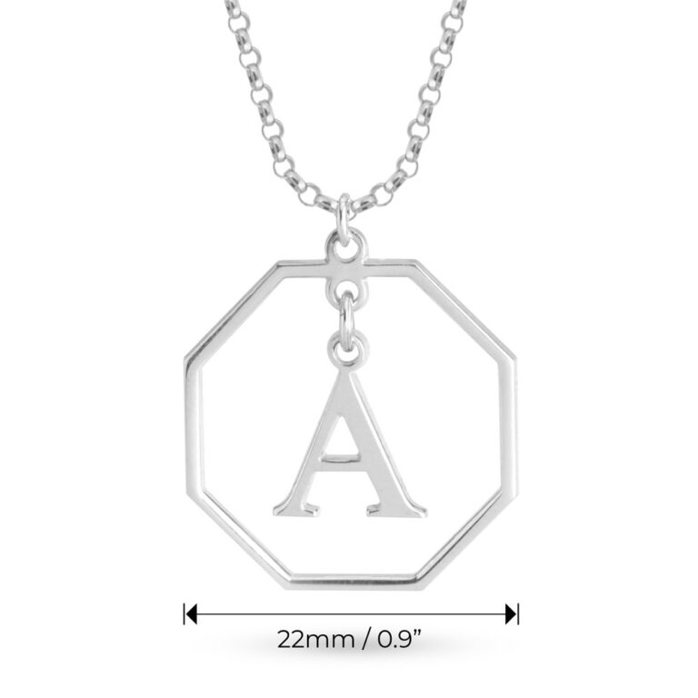 Octagonal Letter Pendant