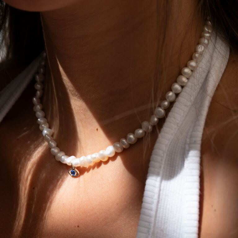 Evil Eye Pearl Necklace 
