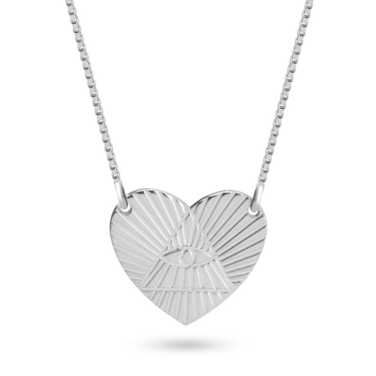 Heart Triangle Evil Eye Necklace