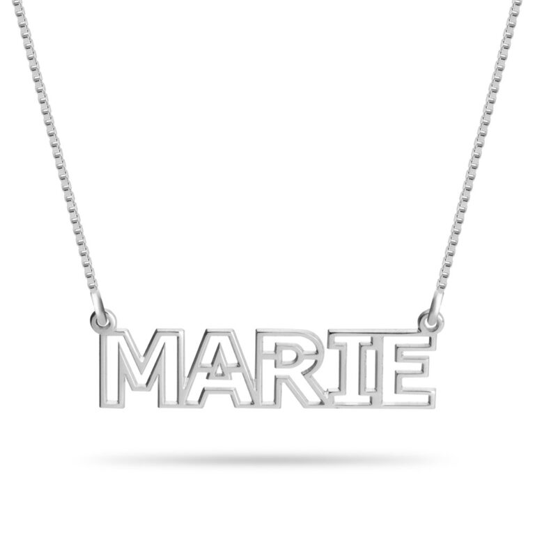 Custom Outline Nameplate Necklace