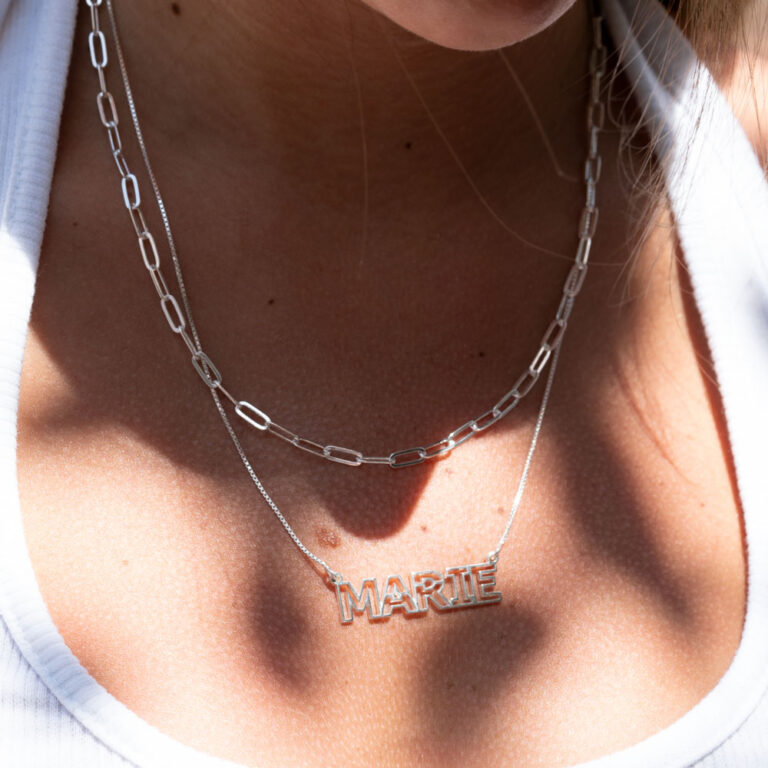 Custom Outline Nameplate Necklace