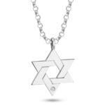 שרשרת מגן דוד לגבר עם יהלום