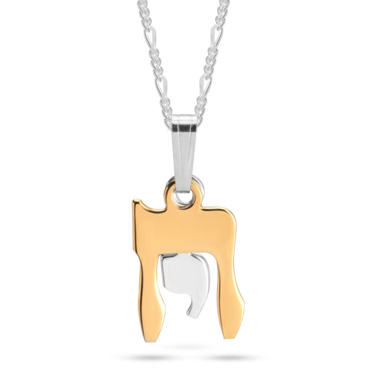 Chai Hebrew Two Tone Necklace
