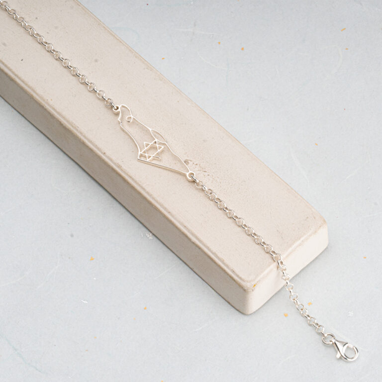Israel Map & Star of David Bracelet