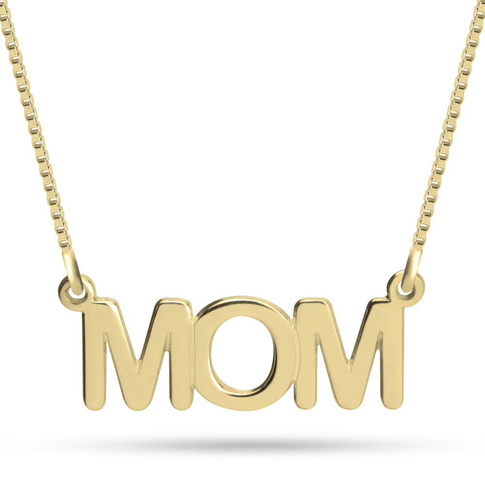 שרשרת MOM לאמא מזהב 14K שרשרת MOM לאמא מזהב 14K