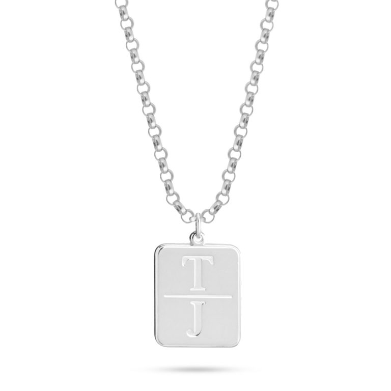 שרשרת זוג אותיות בחריטה אישית