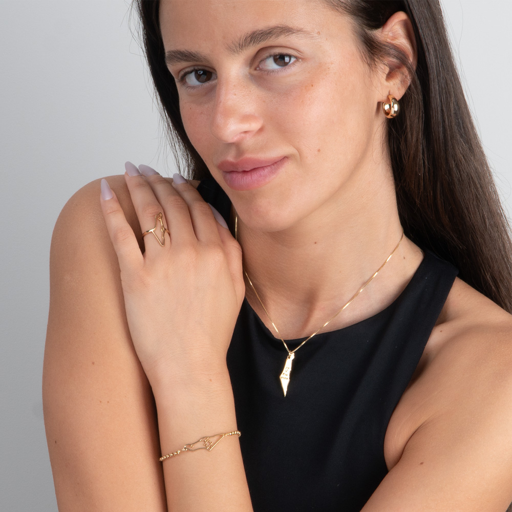 צמיד מפת ישראל ומגן דוד צמיד מפת ישראל ומגן דוד