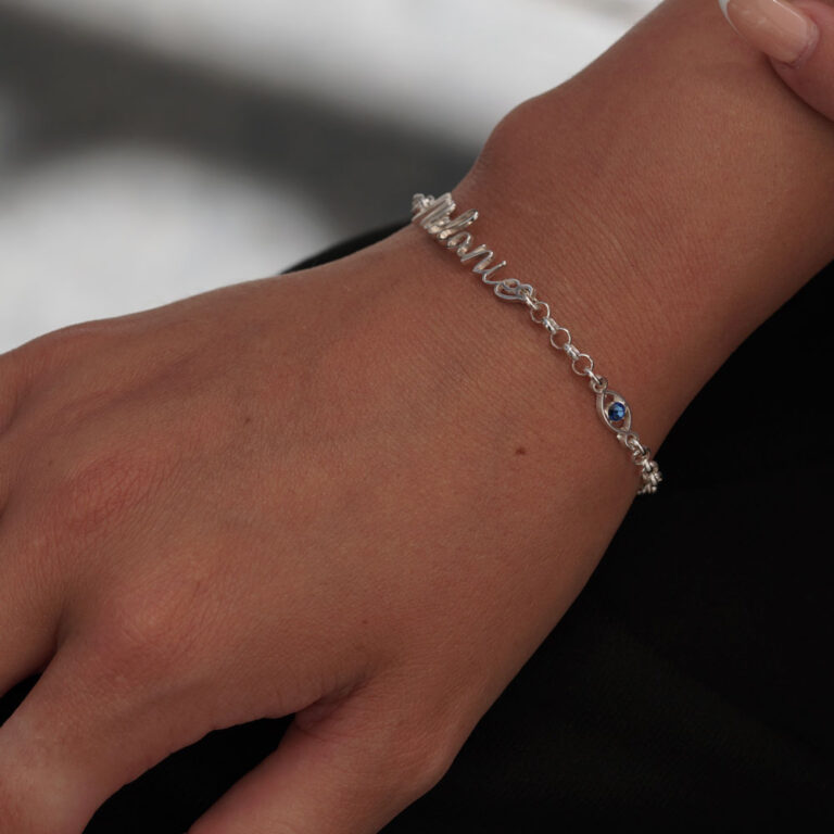Evil Eye Name Bracelet