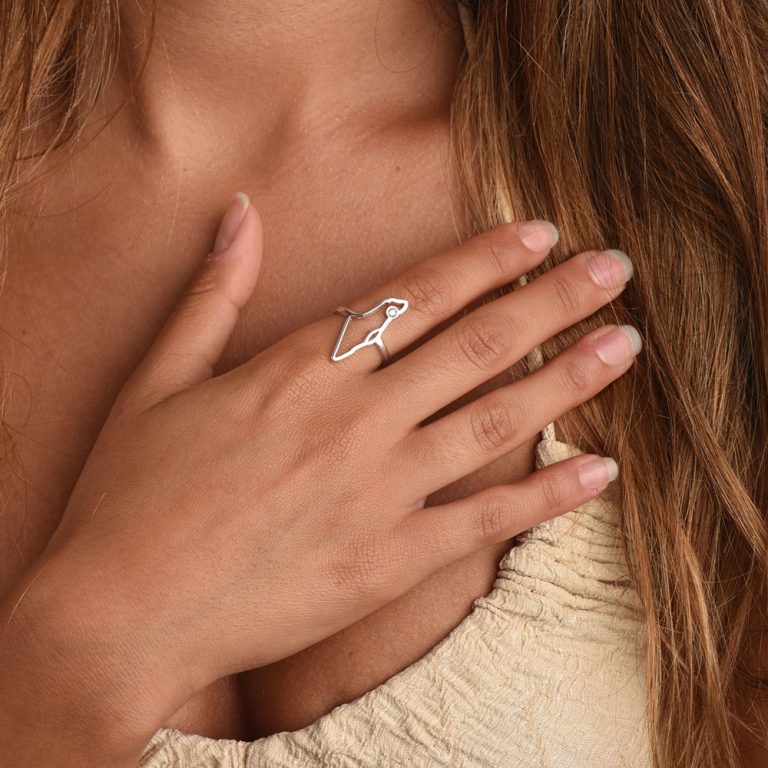 Birthstone Israel Map Ring
