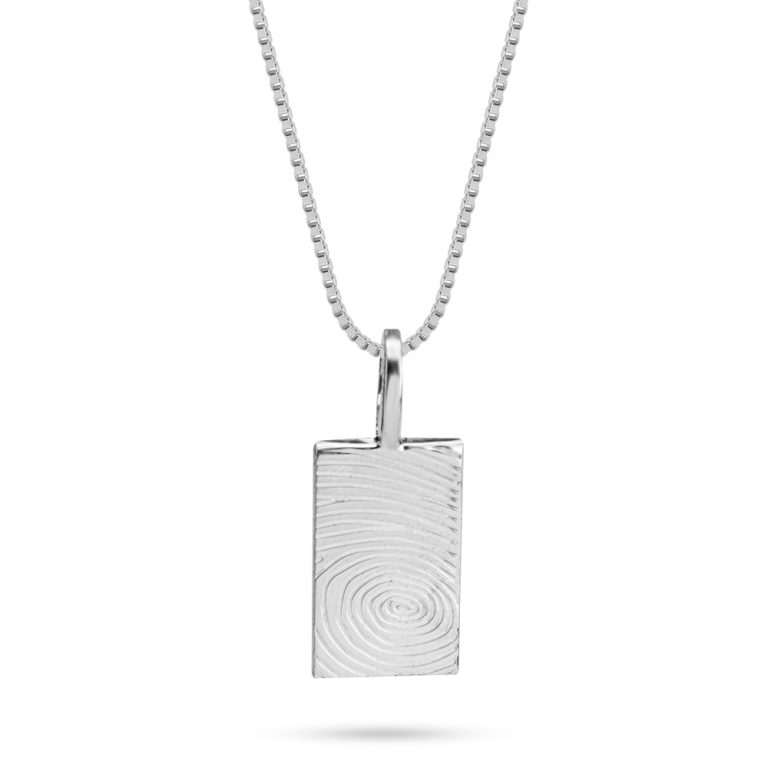 Custom Fingerprint Pendant - Small Rectangle