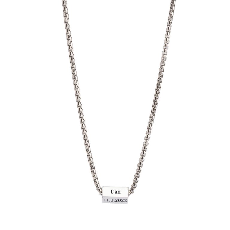 Custom Cuboid Charm Necklace For Men 