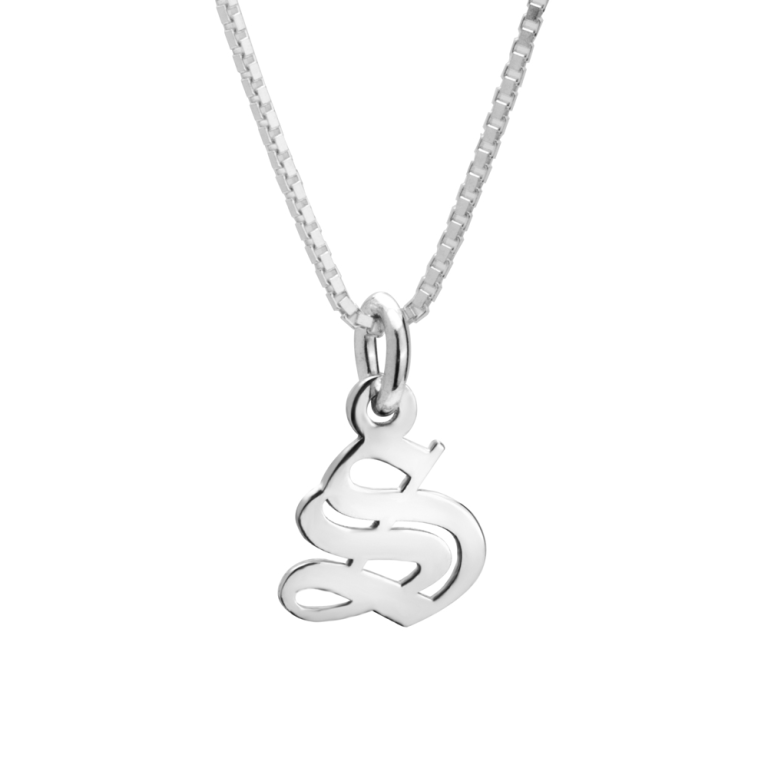 Dainty Gothic Initial Necklace