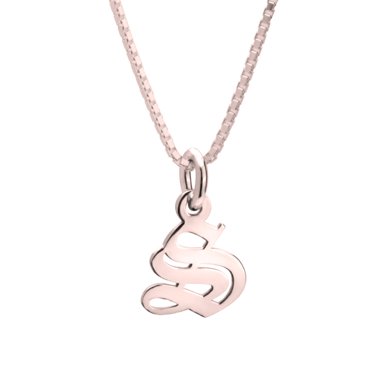 Dainty Gothic Initial Necklace