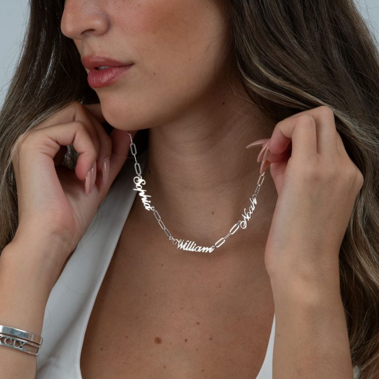 Multi Name Necklace - Delicate Nameplates