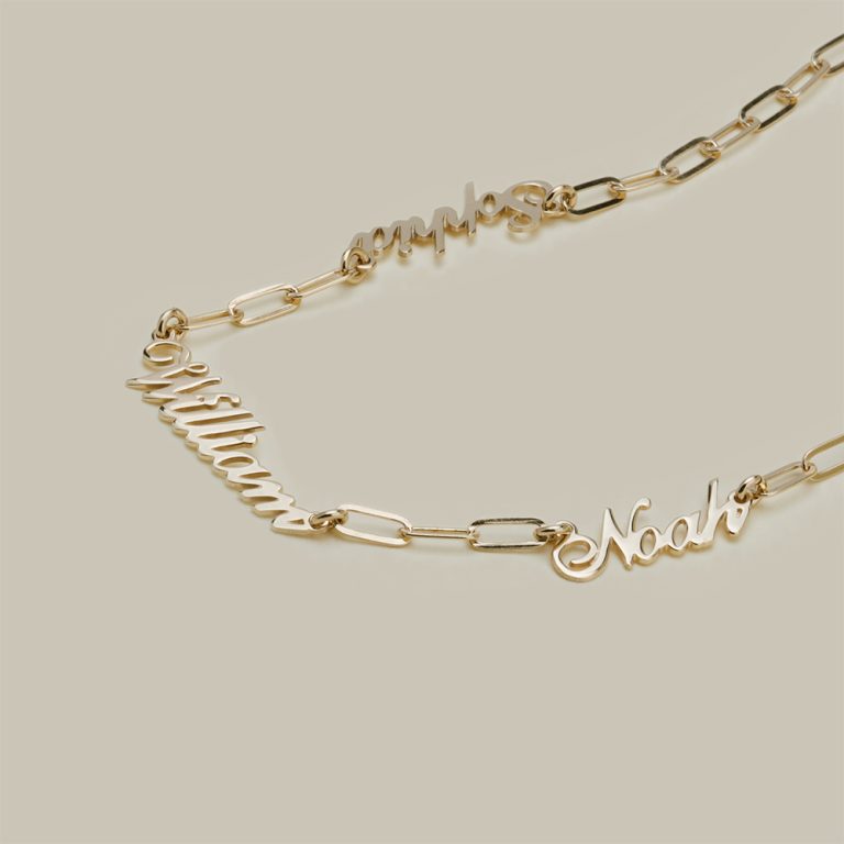 Multi Name Necklace - Delicate Nameplates