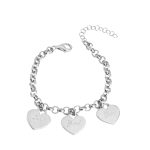 צמיד לאמא עם לבבות חרוטים