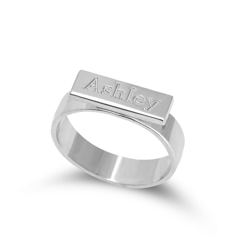 Engraved Bar Ring For Her