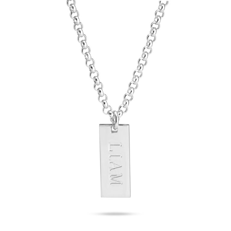 Men’s Personalized Engraved Bar Necklace