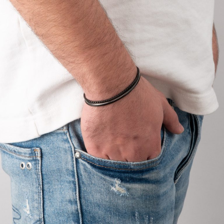 Men’s 4-Layer Black Bracelet Set
