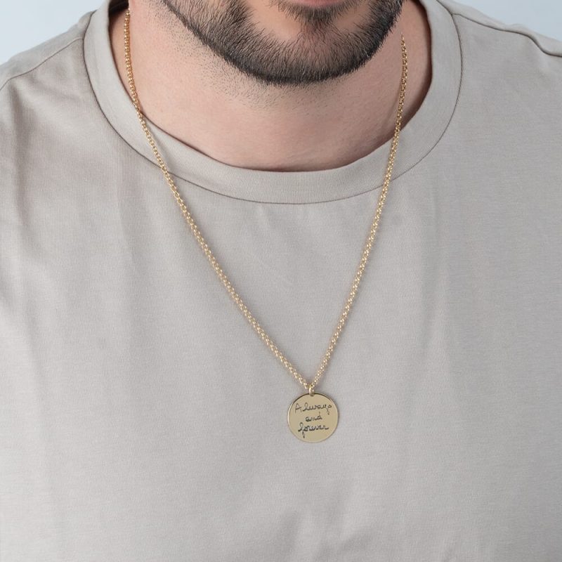 שרשרת לגבר עם חריטת כתב יד בהתאמה אישית