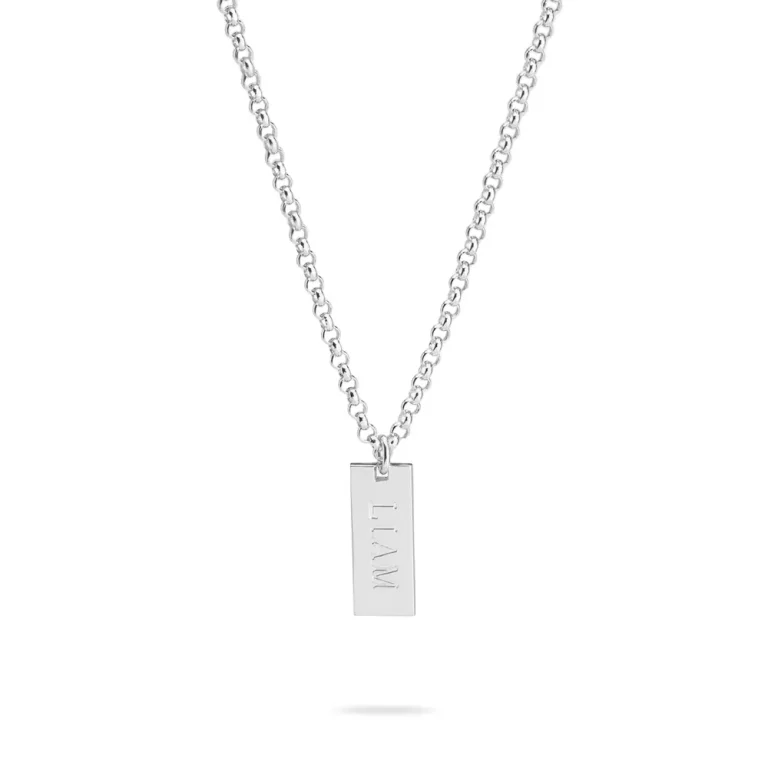 שרשרת לגבר עם תליון חריטה אישית