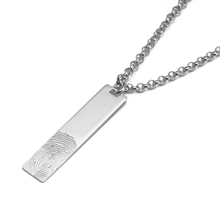 Men’s Custom Engraved Fingerprint Pendant