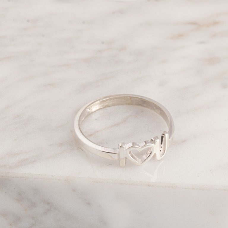 Double Initial Heart Ring – Personalized Minimalist Ring for Her