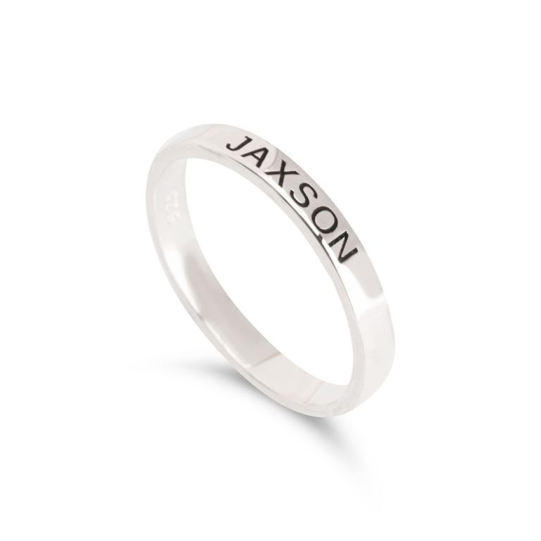 Stackable Engraved Name Ring