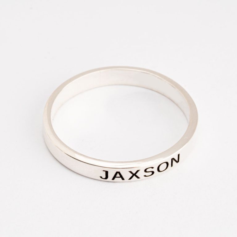 Stackable Engraved Name Ring