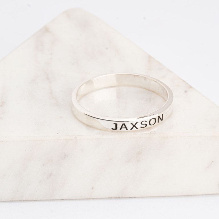 Stackable Engraved Name Ring