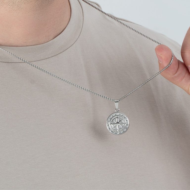 Hidden Message Compass Necklace 