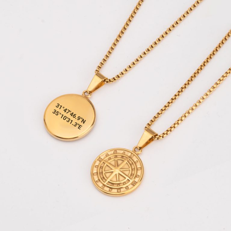 Hidden Message Compass Necklace 