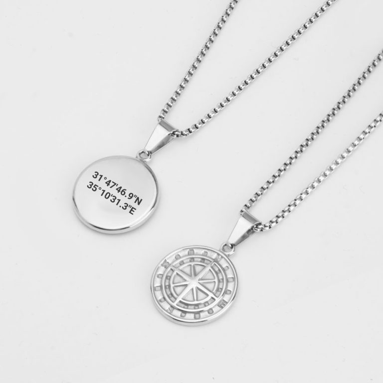 Hidden Message Compass Necklace 