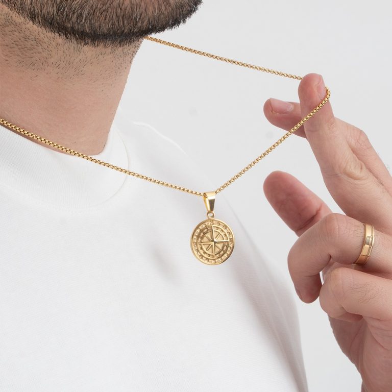 Hidden Message Compass Necklace 