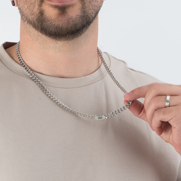 Curb Chain Necklace with Custom Plate